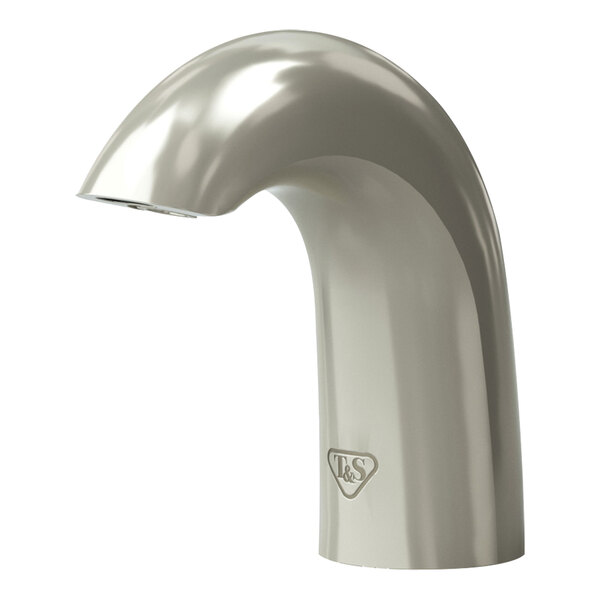 T&S WaveCrest ECW-3172-BN Brushed Nickel Deck Mount Sensor Faucet with 3 7/8" Lavatory Spout and 0.5 GPM Vandal-Resistant Non-Aerated Spray Device