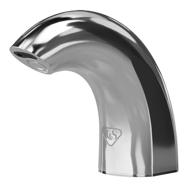 T&S WaveCrest ECW-3158 Polished Chrome Deck Mount Sensor Faucet with 4" Compact Cast Spout and 0.5 GPM Vandal-Resistant Non-Aerated Spray Device