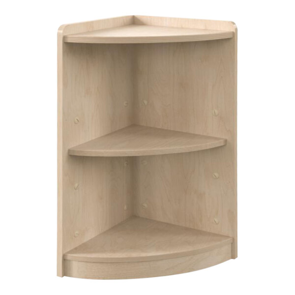 Flash Furniture Bright Beginnings 16 1/2" x 24 1/2" Wooden 2-Shelf Corner Storage Unit with Bowed Front