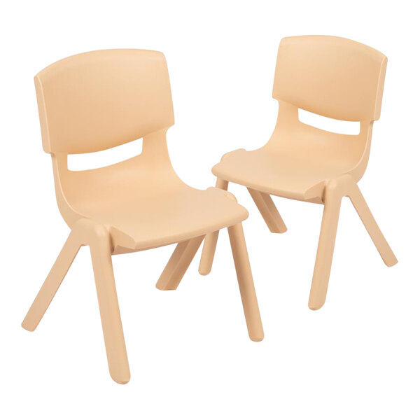 Flash Furniture Whitney 2-Pack Blue Stackable School Chairs – 13.25" Seat Height, No Metal Parts – For Classroom Or Home