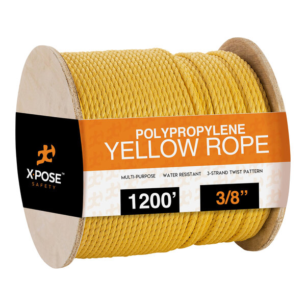 Xpose 3/8" x 1,200' Yellow Polypropylene Rope YPR38-1200-X