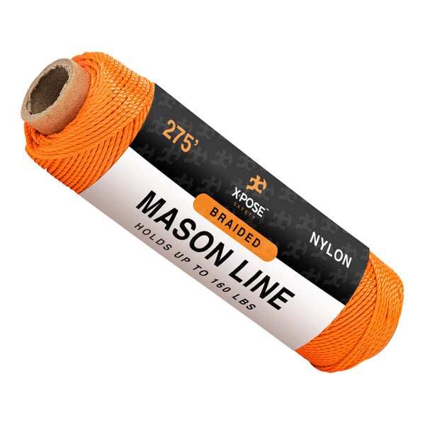 Xpose Safety 5/8" x 275' Orange Nylon Braided Mason Line / Rope NTO-275-X