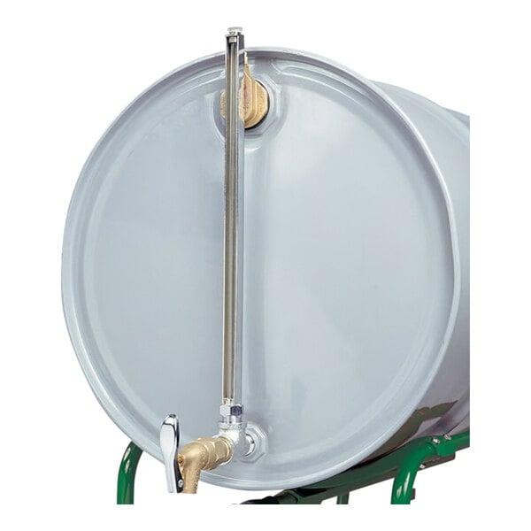 Justrite Cast Iron / Glass Horizontal Fill Drum Gauge with Self-Closing Faucet for 30 or 55 Gallon Drums 08533