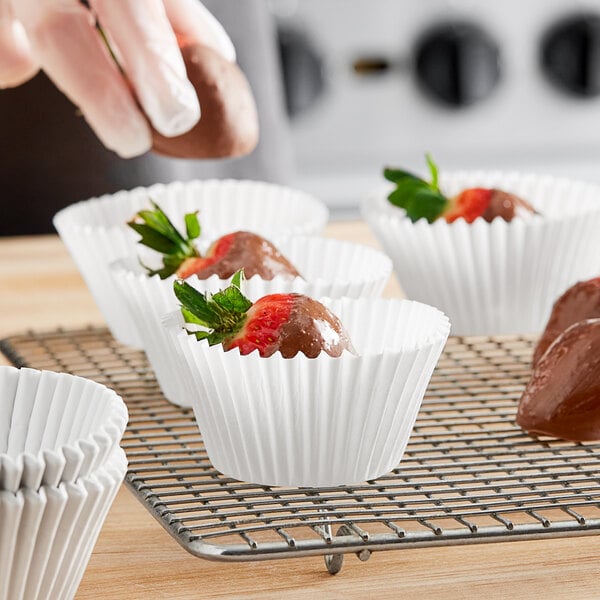 2" x 1 3/4" White Fluted Baking Cup - 5000/Case