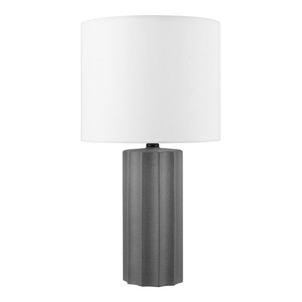 Globe 20" Concrete Comfort Gray Ribbed Ceramic Table Lamp - 120V, 60W