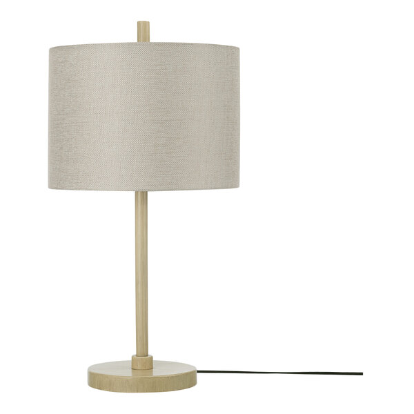 Globe 22" Japandi Light Wood-Toned Table Lamp with Jute Shade - 120V, 60W