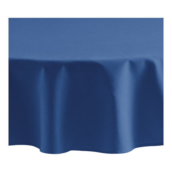 Oxford Round Royal Blue 100% Spun Polyester Hemmed Cloth Table Cover
