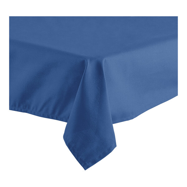 Oxford 54" x 96" Rectangular Royal Blue 100% Spun Polyester Hemmed Cloth Table Cover - 12/Case