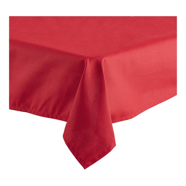 Oxford Square Red 100% Spun Polyester Hemmed Cloth Table Cover