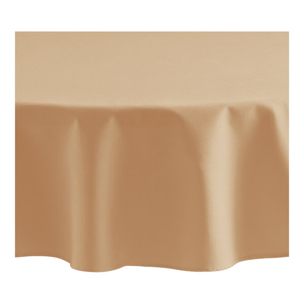 Oxford Round Sandalwood 100 Spun Polyester Merrowed Edge Cloth Table Cover