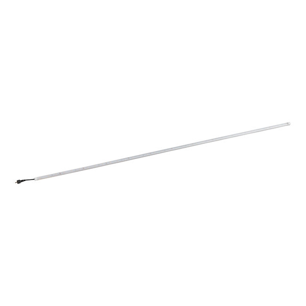 An Avantco LED light with a white plastic tube and a black handle.