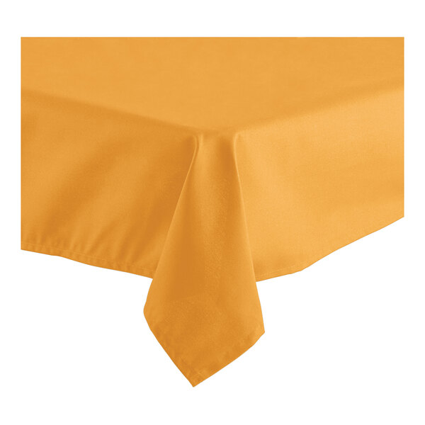 Oxford Rectangular Gold 100% Spun Polyester Hemmed Cloth Table Cover