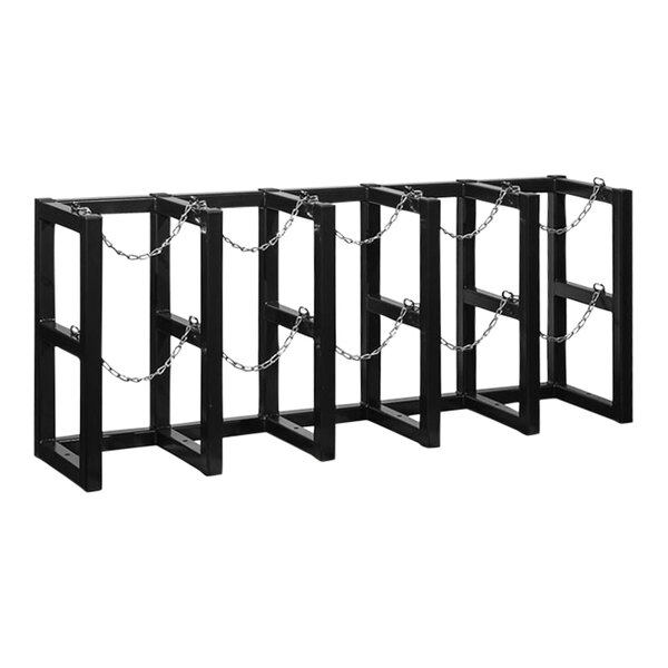 Justrite 70" x 16" x 30" Gas Cylinder Barricade Rack for 5 Vertical Cylinders 35166