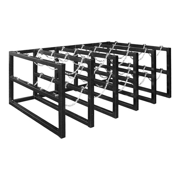 Justrite 70" x 50" x 30" Gas Cylinder Barricade Rack for 20 Vertical Cylinders 35182