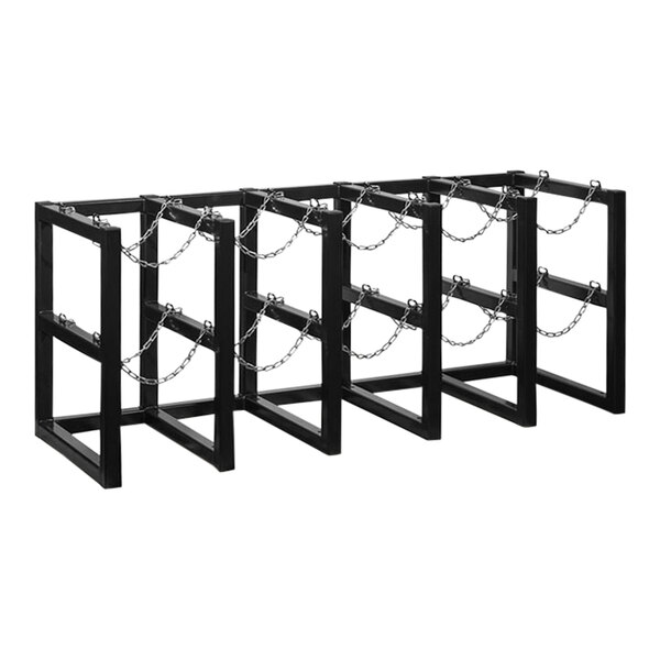 Justrite 70" x 26" x 30" Gas Cylinder Barricade Rack for 10 Vertical Cylinders 35172