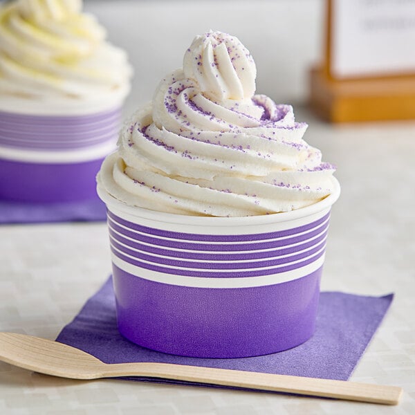 Choice 8 oz. Purple Paper Frozen Yogurt / Food Cup - 50/Pack