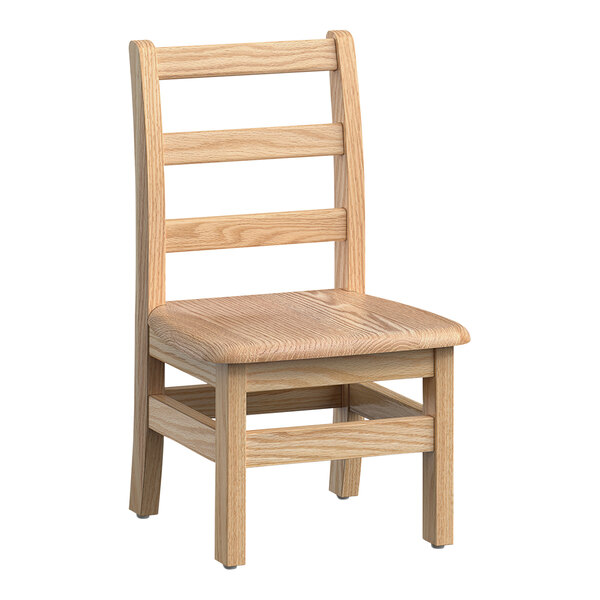 Foundations Little Scholars 10" Wood Ladder Back Kid's School Chair - 2/Set