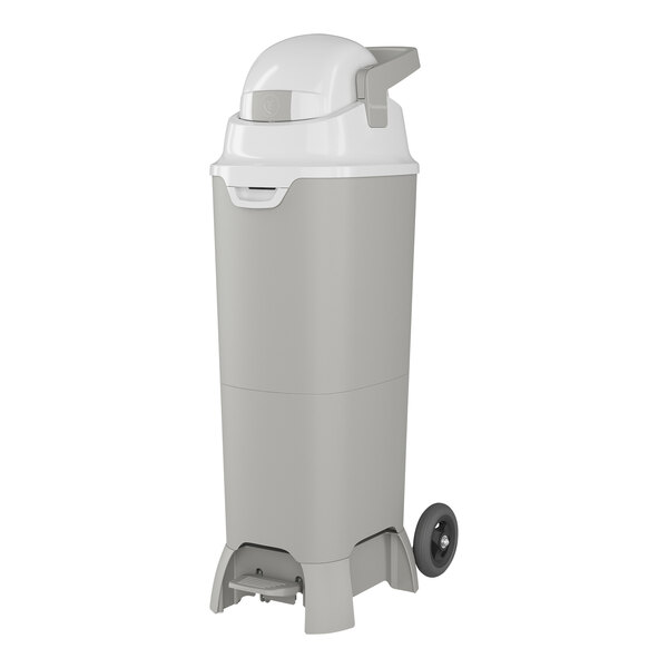 Foundations 9623057 37" Gray Hands-Free Diaper Pail with Wheels