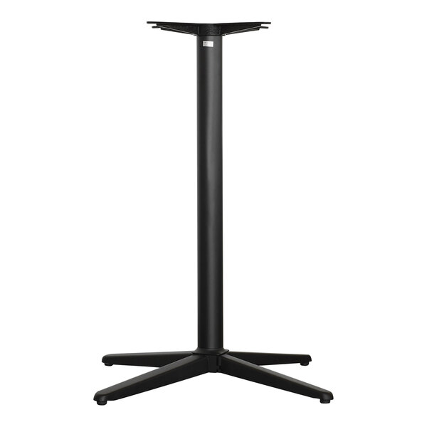 NOROCK Trail 36" x 36" Sandstone Black Zinc-Plated Powder-Coated Steel Self-Stabilizing Outdoor / Indoor Bar Height Table Base