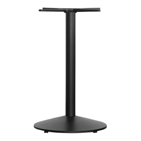NOROCK Sol 17" Round Sandstone Black Zinc-Plated Powder-Coated Steel Self-Stabilizing Outdoor / Indoor Counter Height Table Base