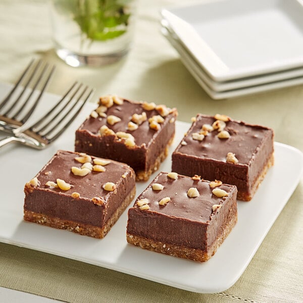 Nats Rawline Plant-Based Vegan Chocolate and Hazelnut Raw Cake Square 2.3 oz. - 12/Case