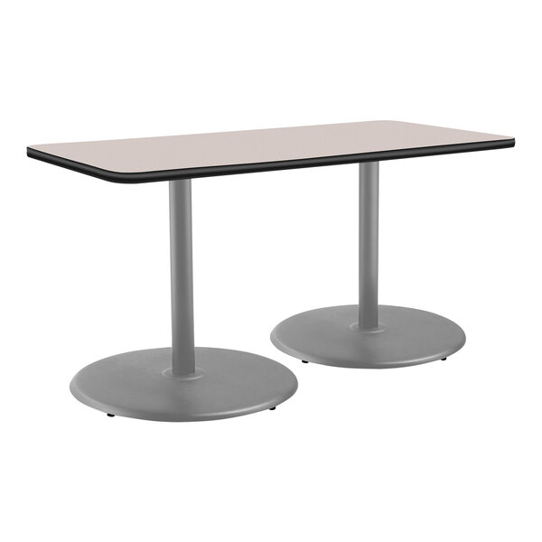 National Public Seating 24" x 30" Gray Nebula Standard Height Cafe ...