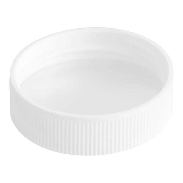 38/400 White Ribbed Continuous Thread Lid with Induction Liner 2900/Case