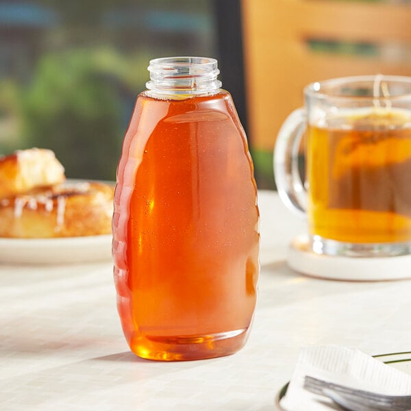 12 oz. (16 oz. Honey Weight) Classic Queenline PET Inverted Honey Bottle - 364/Case