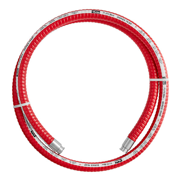 Parker PureBev 7630P 5' x 1 1/2" Delivery and Suction Hose with Pro Cover and Crimp Ferrule / Clamp End Connections