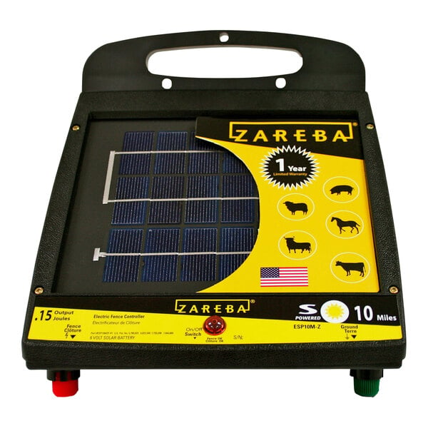 Zareba 10 Mile Solar-Powered Low Impedance Electric Fence Charger with 6V Rechargeable Battery ESP10M-Z