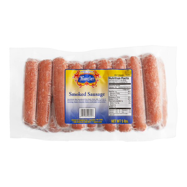 Kunzler Smoked Sausage Links 50/Case
