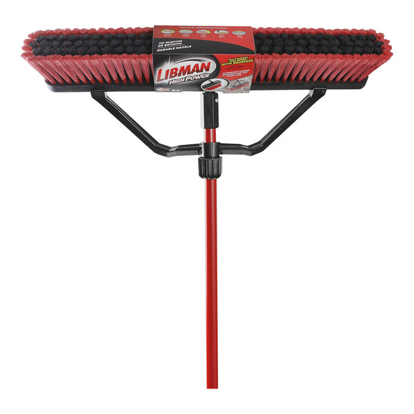 Libman 1230 24" MultiSurface Push Broom with Squeegee and 60" Steel