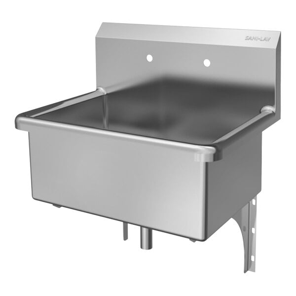 Sani-Lav 5318 25" x 20" Wall-Mounted Scrub Sink with 8" Centers