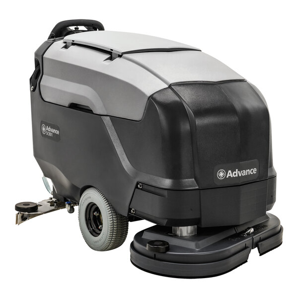 Advance SC901 X28D 56115541 EcoFlex 28" Cordless Walk Behind Floor Scrubber with 242 Ah Wet Batteries, Charger, and Pad Holders - 30 Gallon, 36V, 250 RPM