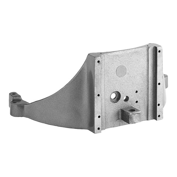 A metal lift arm bracket with two holes for an Avantco mixer.