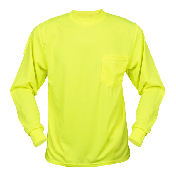 Cordova Cor-Brite Hi-Vis Lime Mesh Long Sleeve Safety Shirt - Large