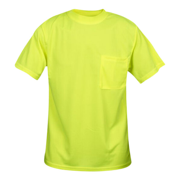 Cordova Cor-Brite Hi-Vis Lime Mesh Short Sleeve Safety Shirt - Medium
