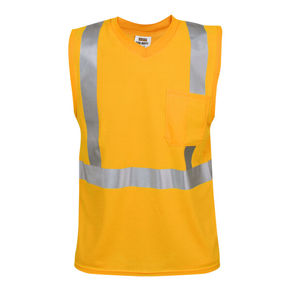 Cordova Cor-Brite Type R Class 2 Hi-Vis Orange Mesh V-Neck Sleeveless Safety Shirt with Reflective Tape - Medium