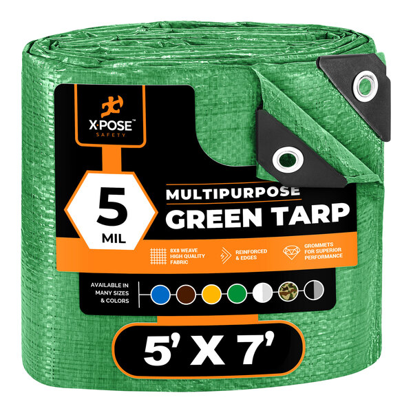 Xpose Safety Green Weather-Resistant 5 Mil Multipurpose Polyethylene Tarp