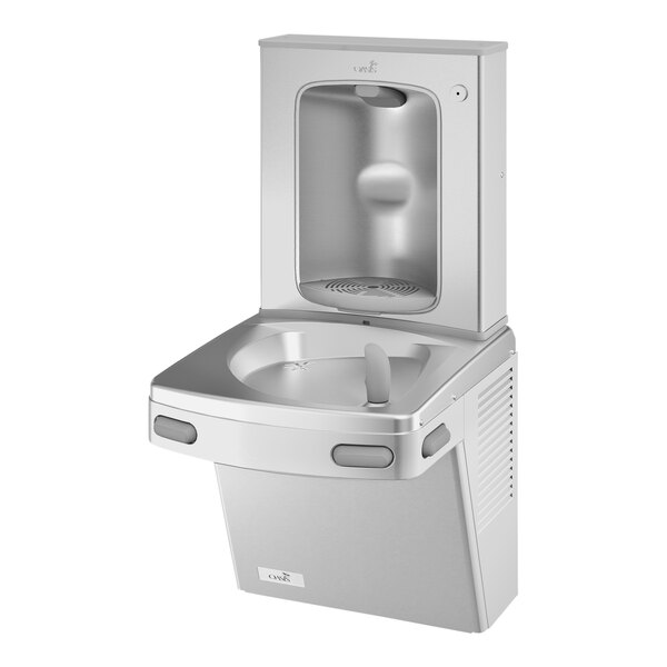 Oasis 507049 Versacooler II 8 GPH Stainless Steel Filtered Drinking Fountain with Contactless Bottle Filler - 115V - Chilled