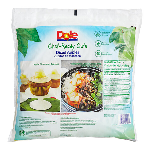 Dole ChefReady Cuts IQF Diced Apples 5 lb. 2/Case