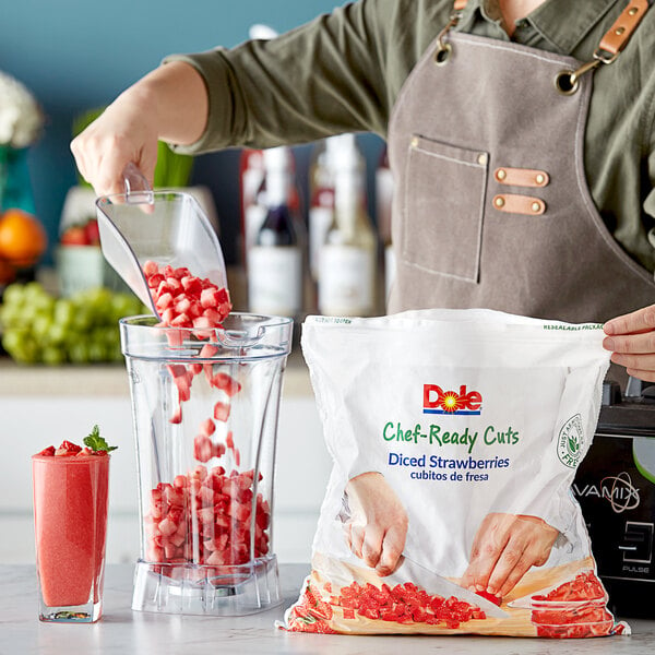 Dole Chef-Ready Cuts IQF Diced Strawberries 5 lb. - 2/Case