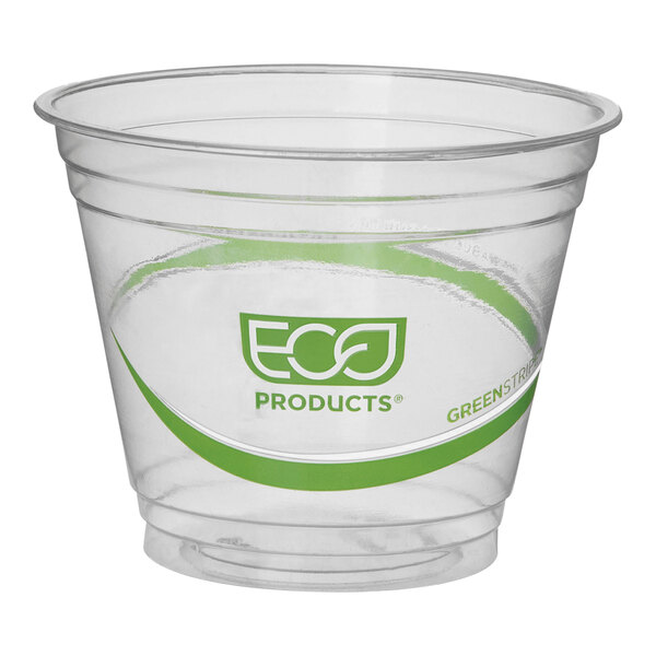 Eco-Products GreenStripe 9 oz. PLA Compostable Plastic Cold Cup - 1000/Case