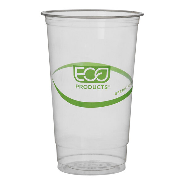 Eco-Products GreenStripe 32 oz. PLA Compostable Plastic Cold Cup - 600/Case