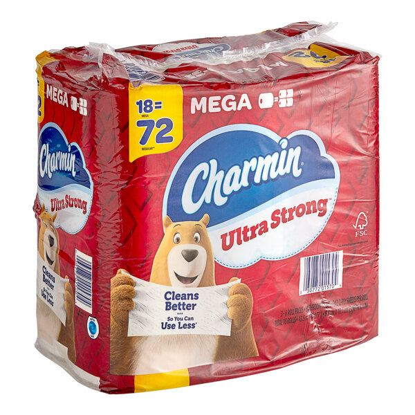 Charmin Ultra Strong 4" x 4" 2-Ply 242 Sheet Toilet Paper Mega Roll ...