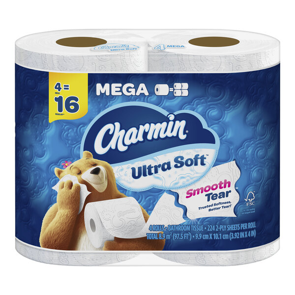 Charmin Ultra Soft 2Ply 224 Sheet Toilet Paper Mega Roll 4/Pack