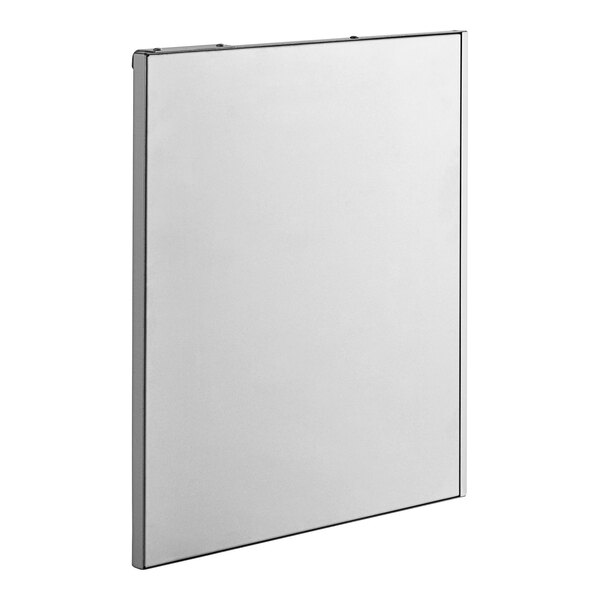 A white rectangular door assembly with a black border.