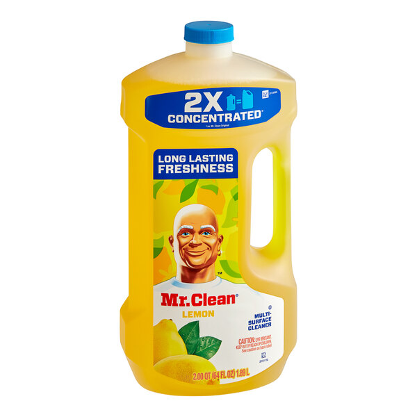 Mr. Clean 10030772112905 64 fl. oz. 2X Concentrated Multi-Surface Cleaner with Lemon Scent - 4/Case