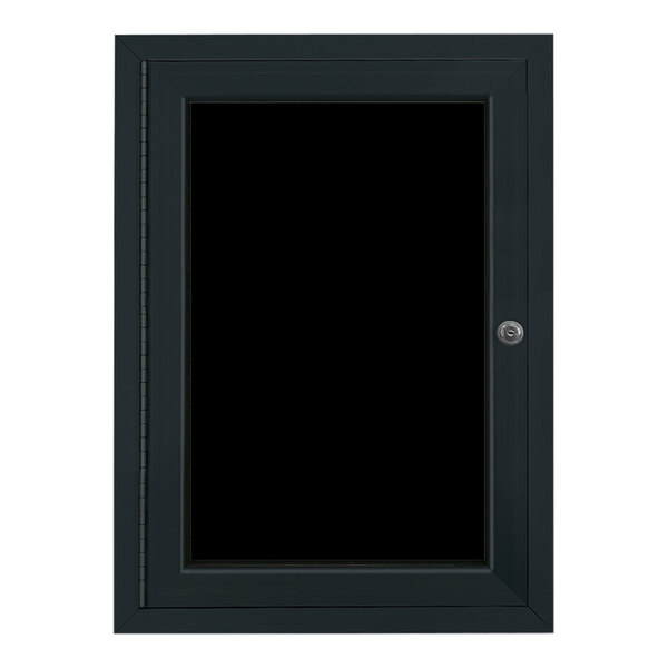 United Visual Products 15" x 17" Black Single Door Enclosed Magnetic Menu Board