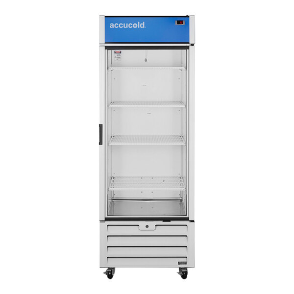 Summit Appliance ACR261RH Accucold ACR Series 21.34 Cu. Ft. White / Blue Glass Door Reach-In Healthcare Refrigerator with Reversible Right-Hand Swing Door - 115V
